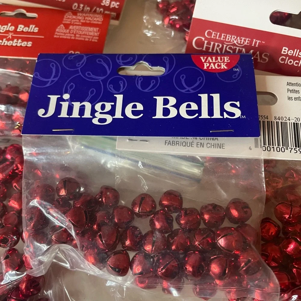 Red Jingle Bells ~650 count, 16 Packs, Christmas Crafts, Christmas Decorations